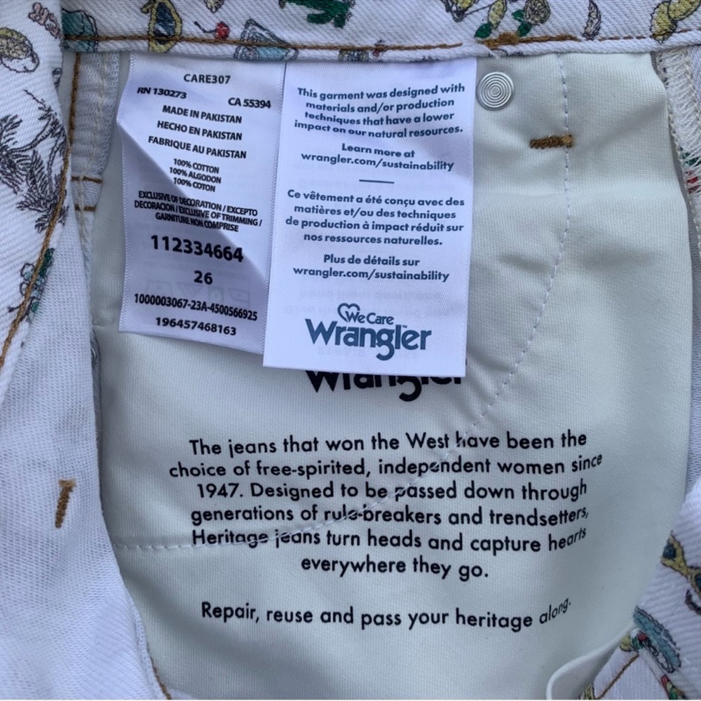 Wrangler Women's Flare Jeans with Fun Patterns - White and Multicolor - Picture 16 of 16